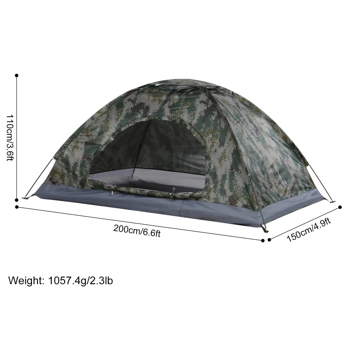 Ultralight Camping Tent Single Layer Portable Tent Anti-UV Coating UPF 30+ for Outdoor Camping Backpacking Beach Fishing