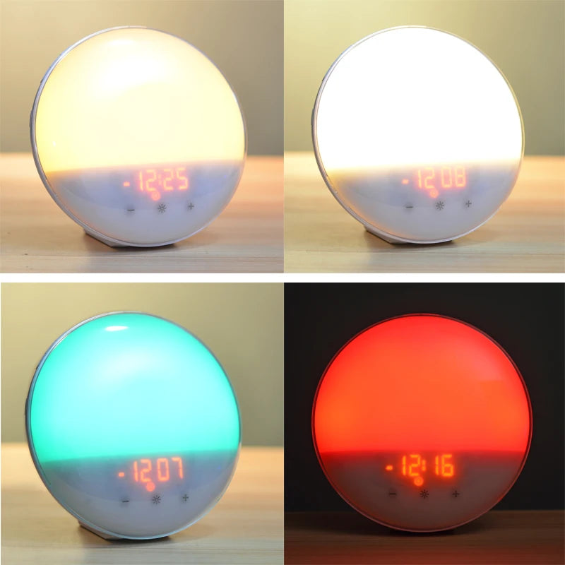 Smart WIFI Night Light Digital Wake Up Light Workday Alarm Clock Sunrise/Sunset Smart Life APP Control Niditon