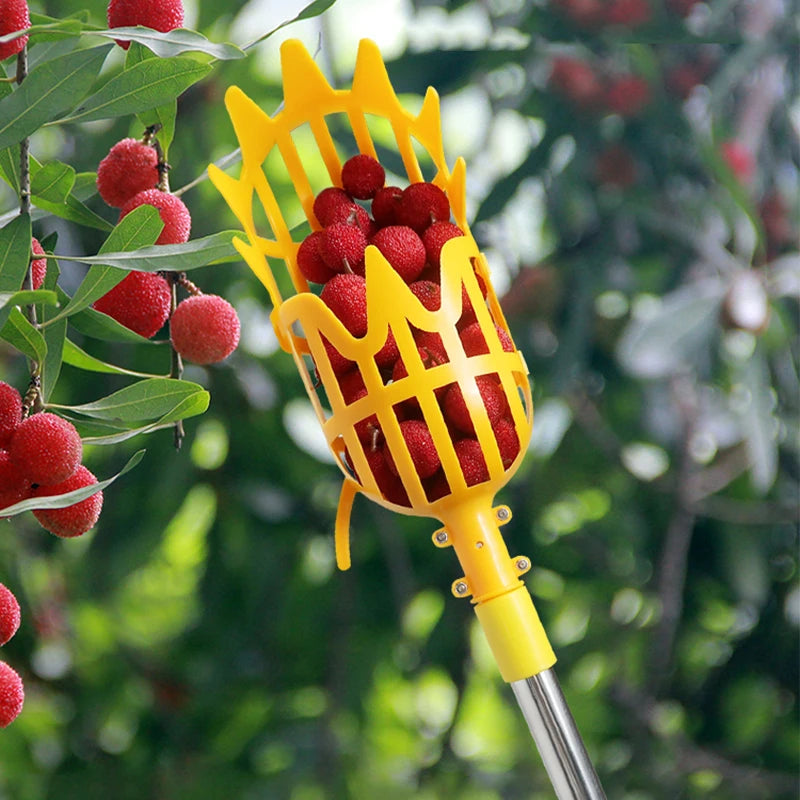 Portable Fruit Picker Head Garden Basket Fruit Catcher Gardening Fruit Picking Tool for Apple Peach Bayberry Picking Supplies