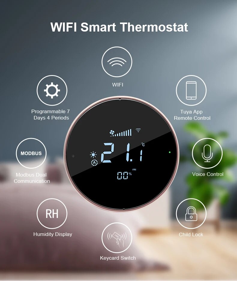 Smart Digital Wi Fi Temperature and Humidity Thermostat Support Google Alexa. Smart Nest Learning Thermostat