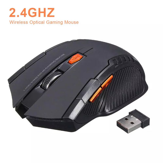 WIRELESS OPTICAL MOUSE GAMER FOR PC GAMING LAPTOPS OPTO-ELECTRONIC GAME WIRELESS MICE WITH USB RECEIVER 2000DPI 2.4GHZ