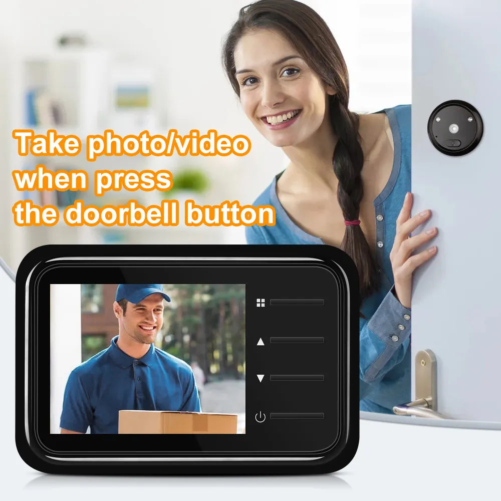 LCD Video Peephole Doorbell Camera IR Night Vision - WSDCAM 2.4Inch. Video Eye Door Bell Visual Doorbell Smart Home Outdoor Camera