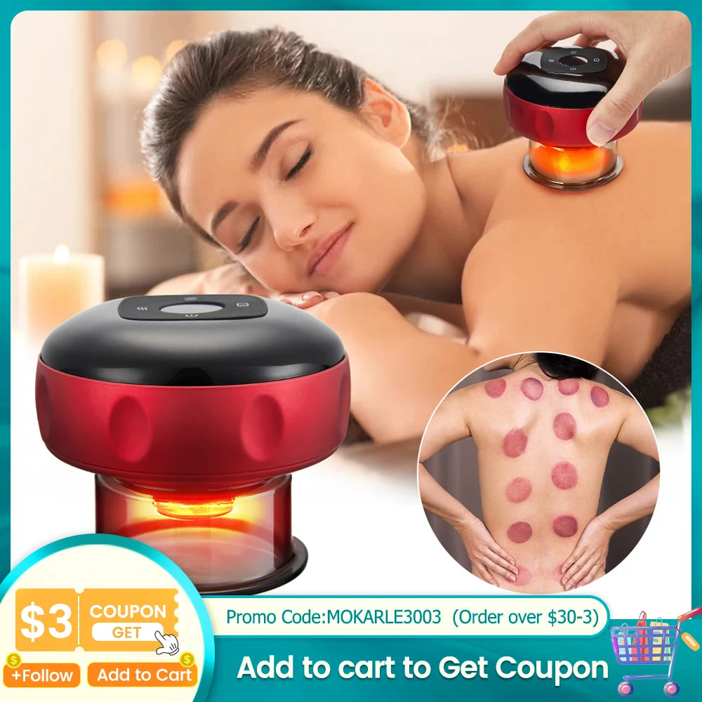 Electric Vacuum Cupping Massage Body Cups Anti-Cellulite Therapy Massager for Body Electric Guasha Scraping Fat Burning Slimming