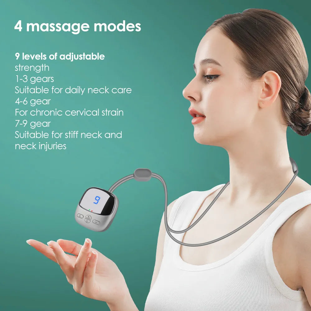 Micro-current Cervical Spine Massager Electric Neck Massager Smart TENS+EMS Portable Hot Compress Shoulder and Neck Massager