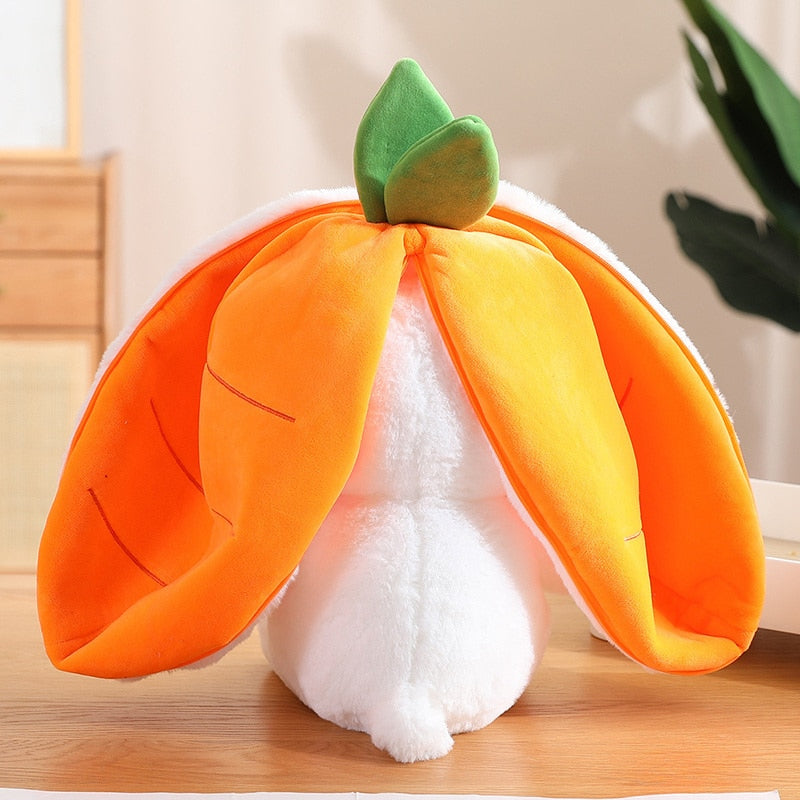 Transforming Carrot and Strawberry Bunny Plush Toy